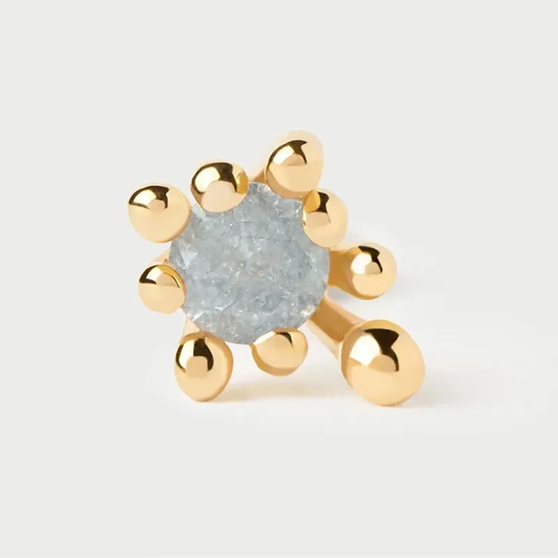 PDPAOLA Brinco Grey Fleur single - Ana Joalheiros