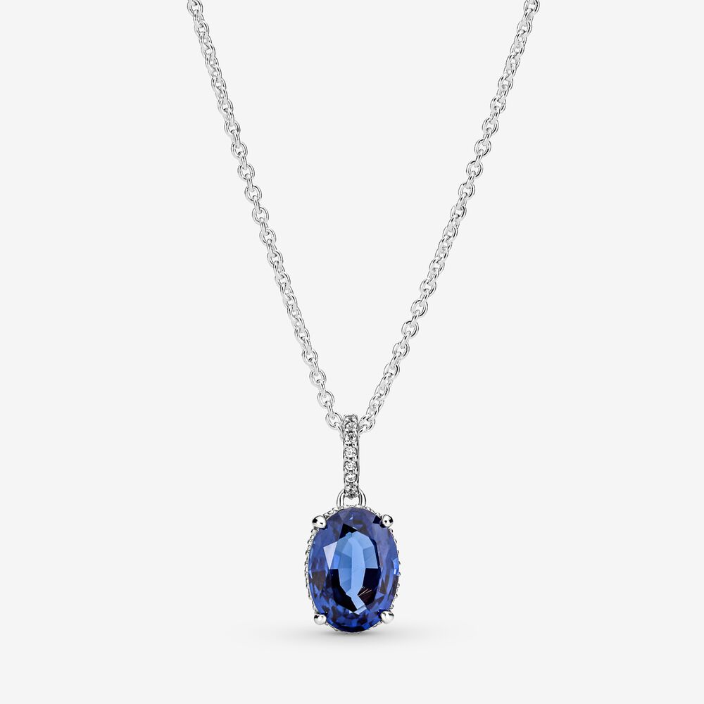Colar PANDORA Blue Sparkling Statement Halo Pendant - Ana Joalheiros