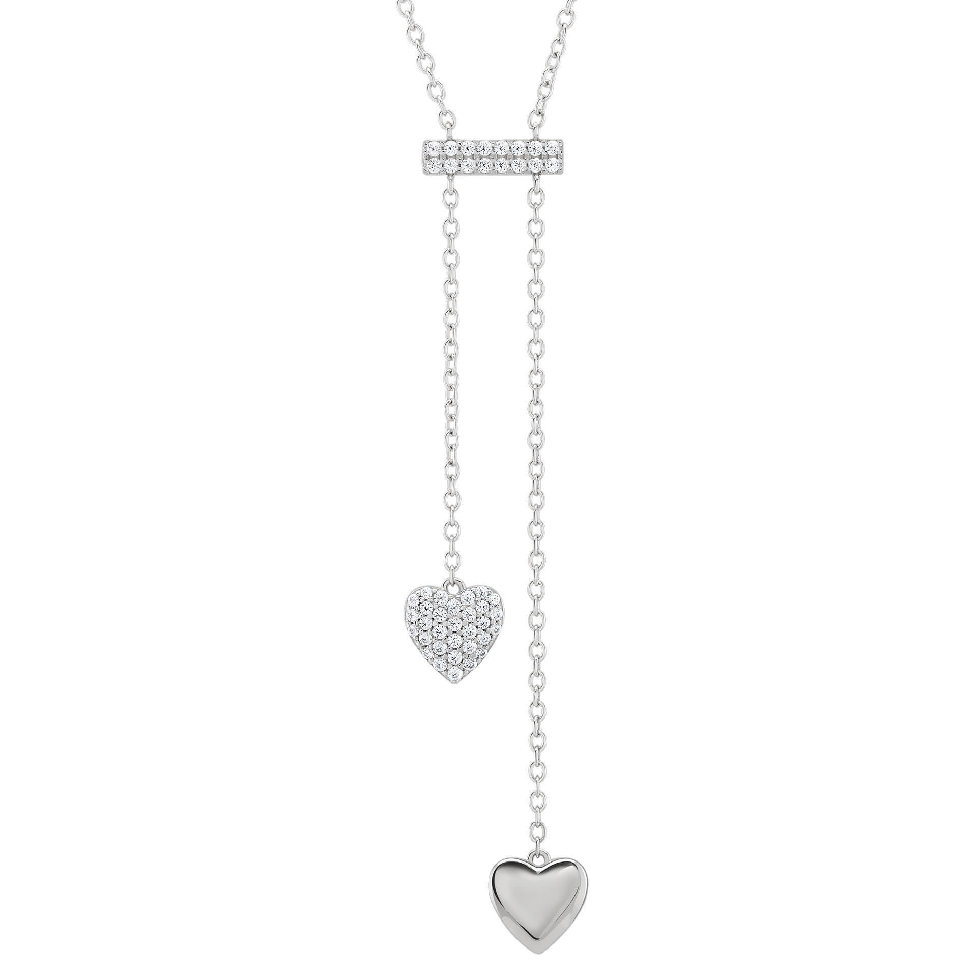 COLAR UNIKE TWO HEARTS SILVER - Ana Joalheiros