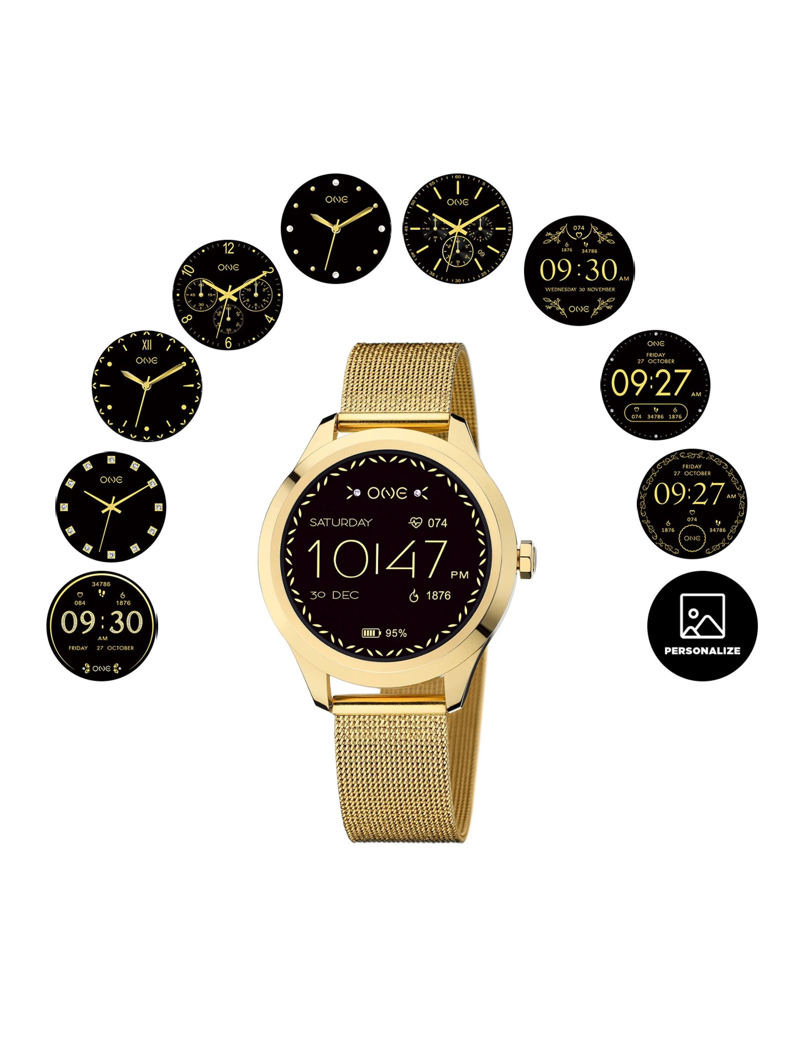 Smartwatch One Mini Gold Mesh - Ana Joalheiros
