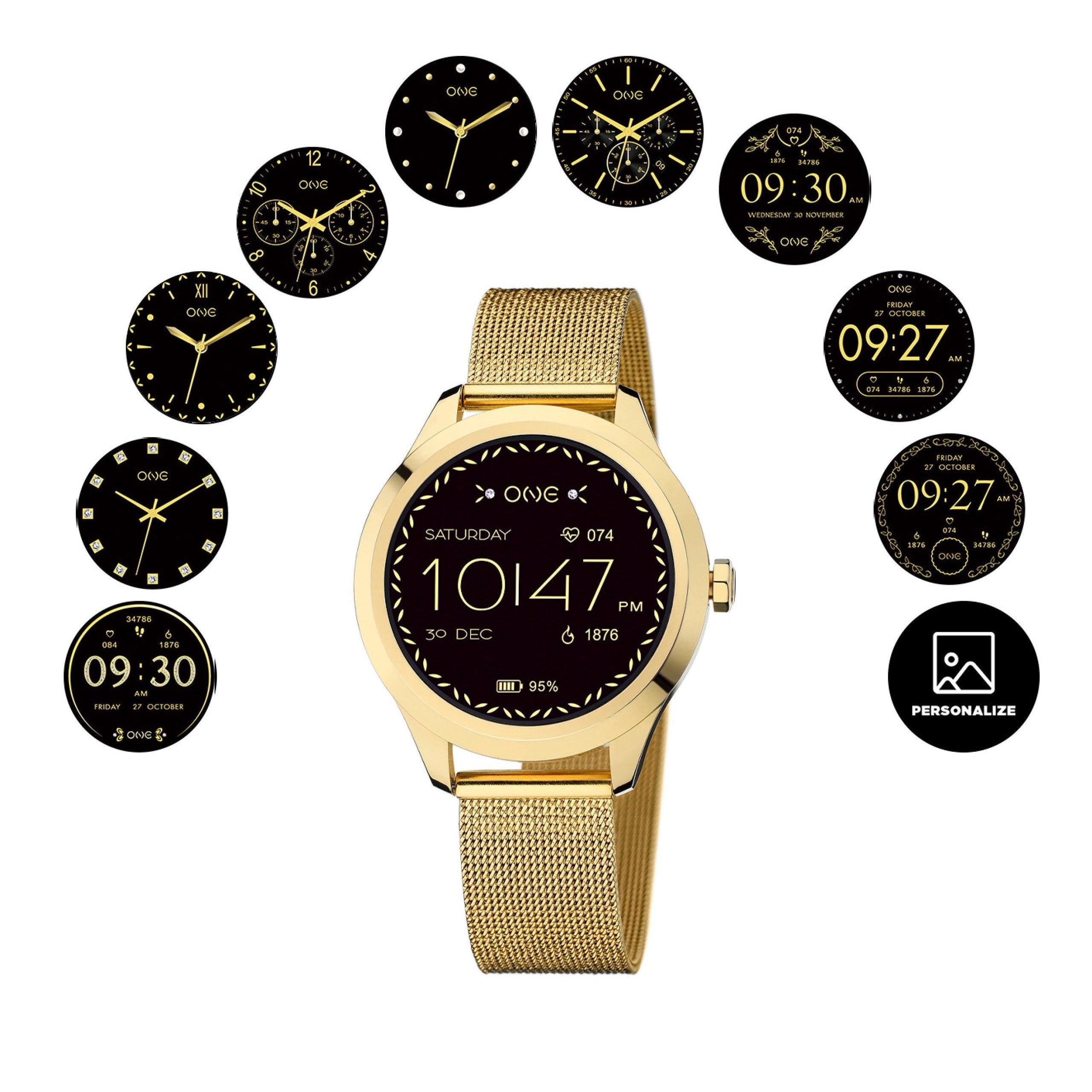 Smartwatch One Mini Gold Mesh - Ana Joalheiros