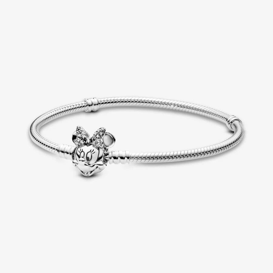Pulseira Pandora Malha Snake Fecho Minnie Pavé Disney Pandora Mos - Ana Joalheiros