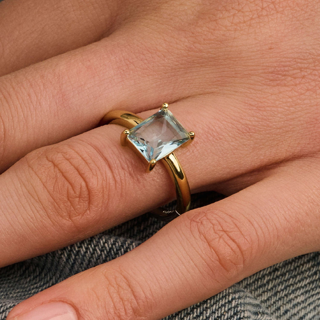 Anel Tisento Zirconia Ring Light Blue