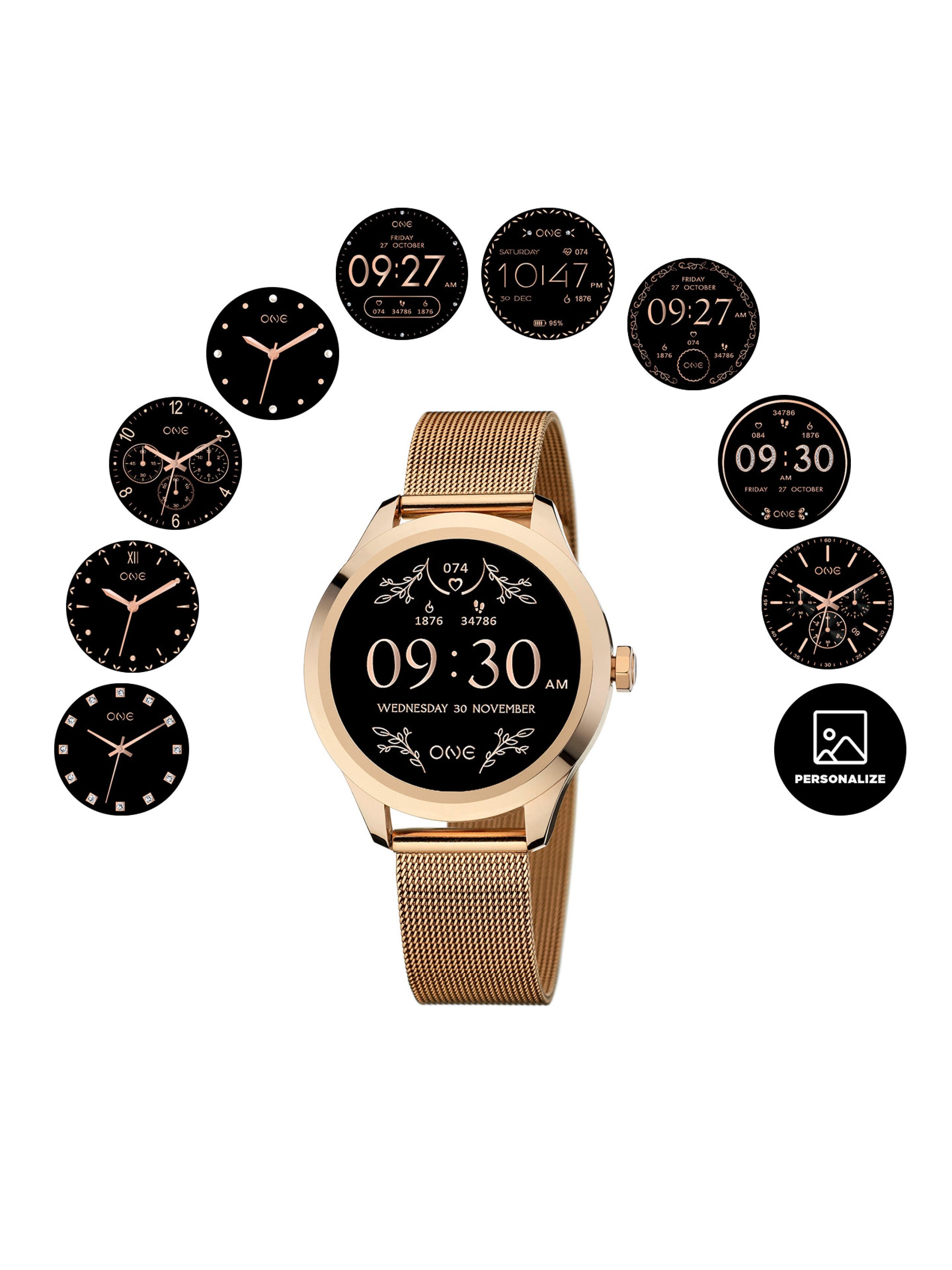 Smartwatch One Mini Rose Gold Mesh - Ana Joalheiros