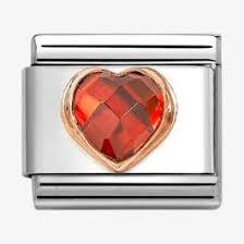 Link Nomination Pedra Coração Vermelho - Ana Joalheiros