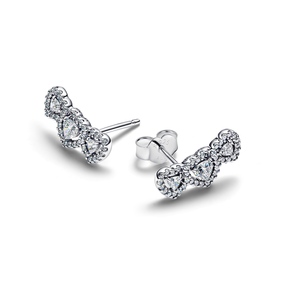 Brincos Pandora Triplo Coração