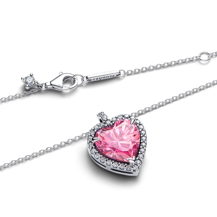 Colar Pandora Heart Fancy Pink
