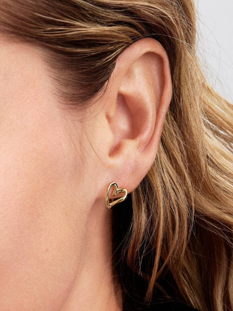 Brincos Pandora Coraçoes hoop