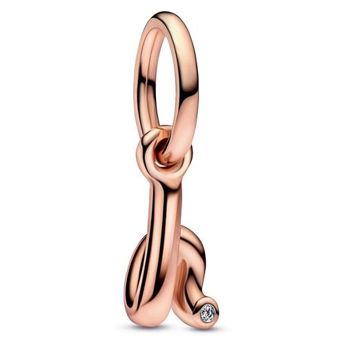 Berloque Prata e Ouro 14k PANDORA LETTER H - Ana Joalheiros