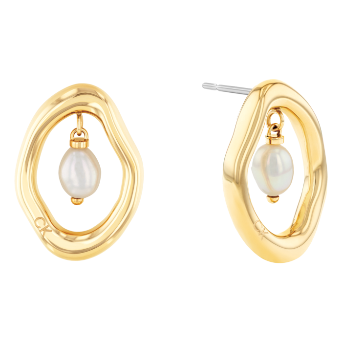 Brincos Calvin Klein Edgy Pearl Earrings Pearl