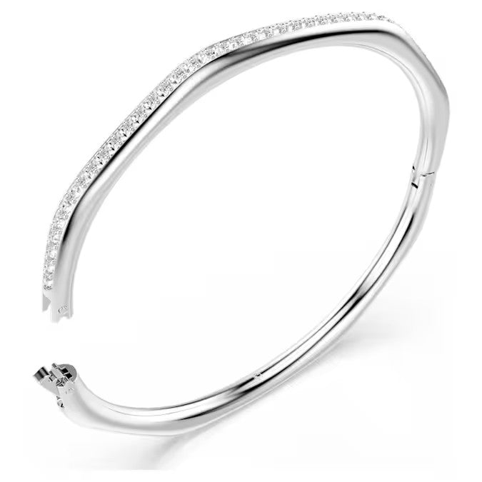 Bracelete Swarovski Dextera Modelo octagonal, Lapidação redonda, Branca, Lacado a ródio