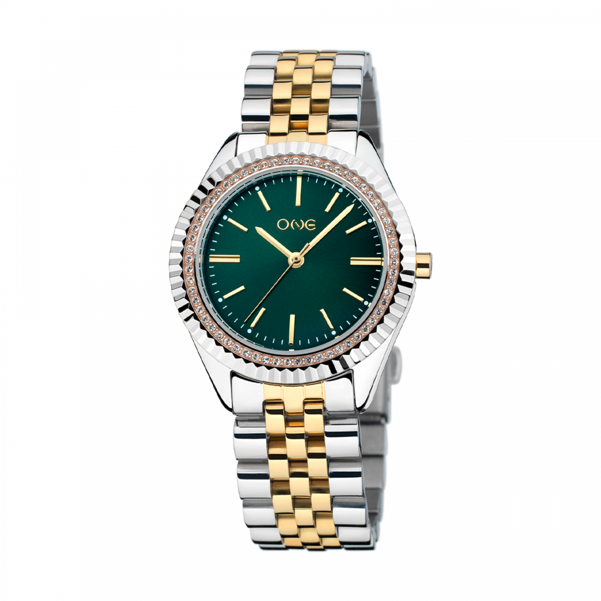 Relogio One Senhora Celebrity Bicolor Green Dial - Ana Joalheiros