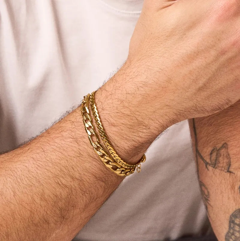 Bracelete Radiant Homem Padlock Picada Dourado