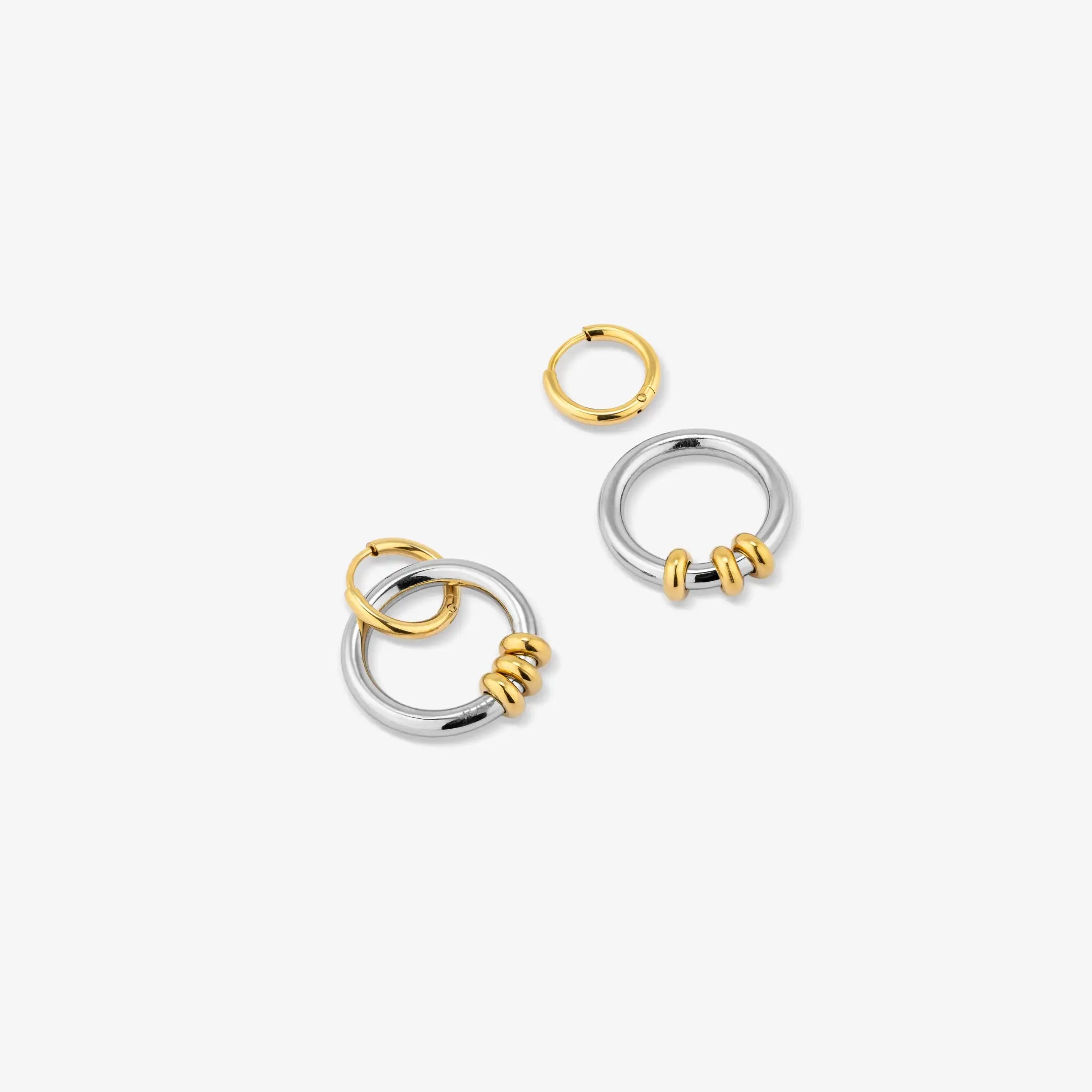 Brincos Raidant by jewels de Mulher Knots Duplos Bicolor