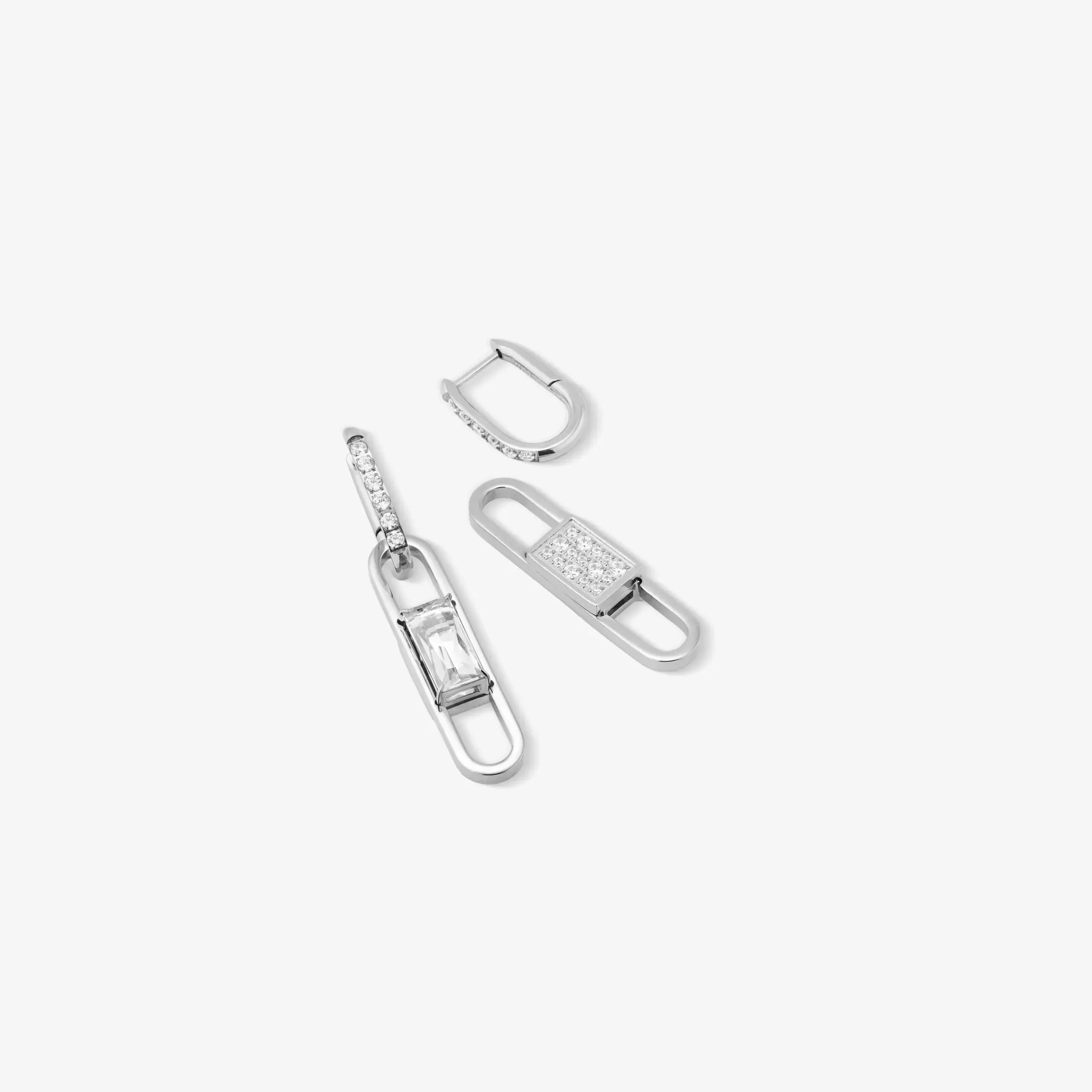 Brincos Radiant By jewels Mulher Iced Duplos Prateados