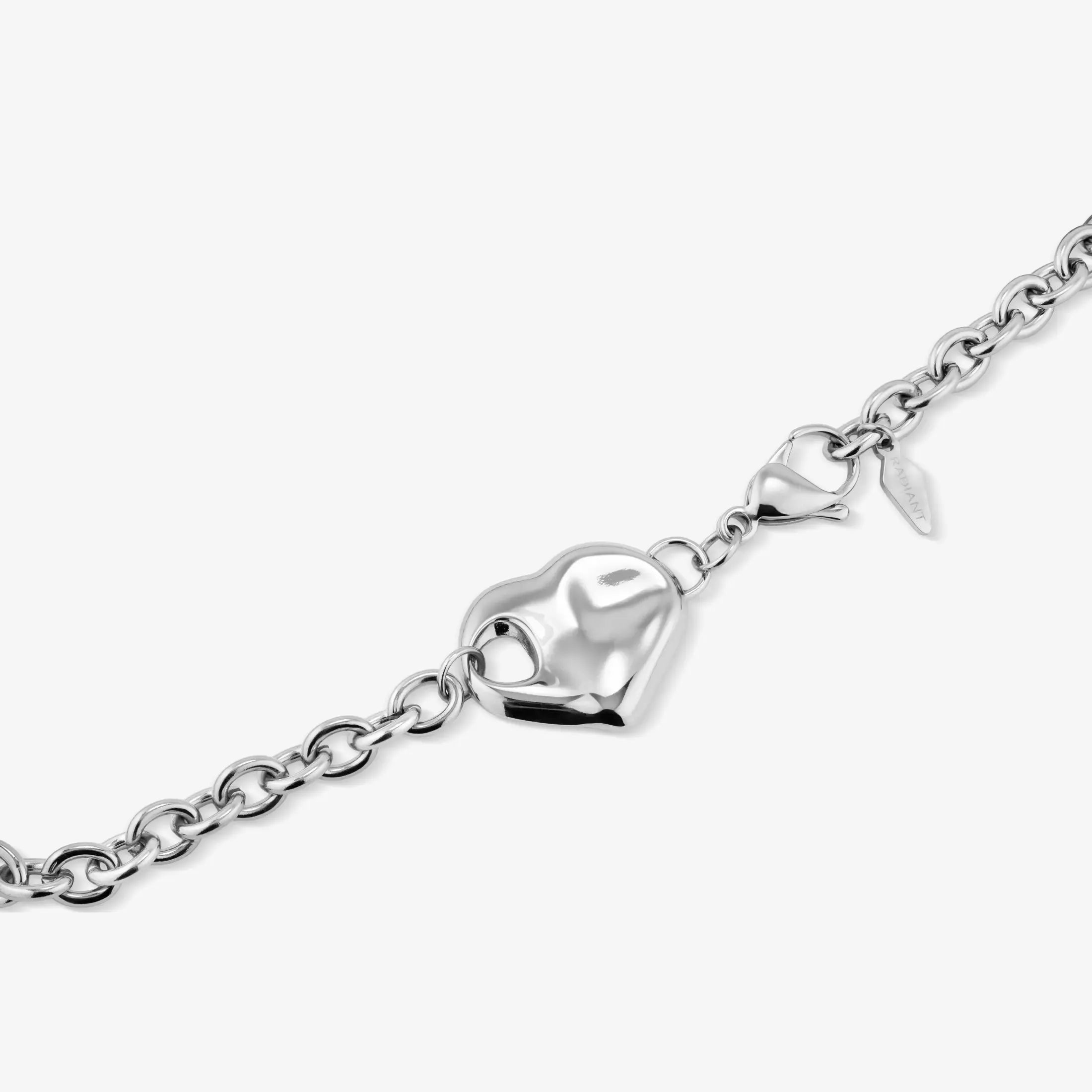 Pulseira Radiant By jewels Mulher Center Coração Pratea
