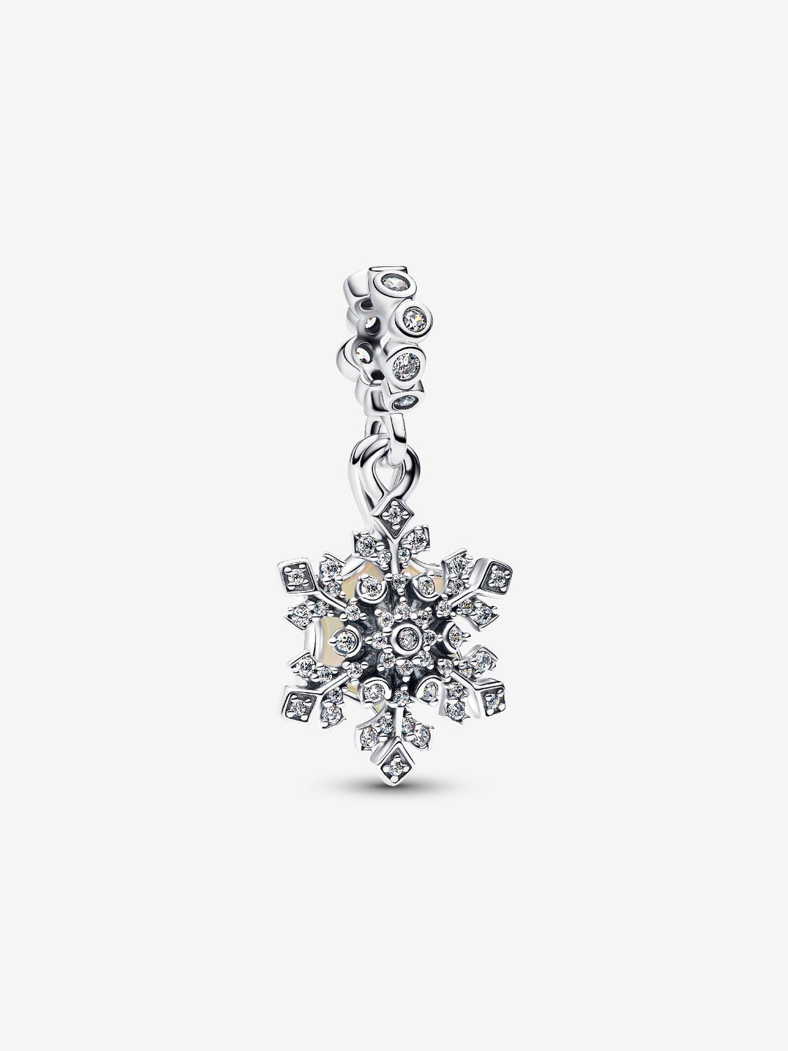 Pandora Double Snowflake Pendant Bead - Opalescent