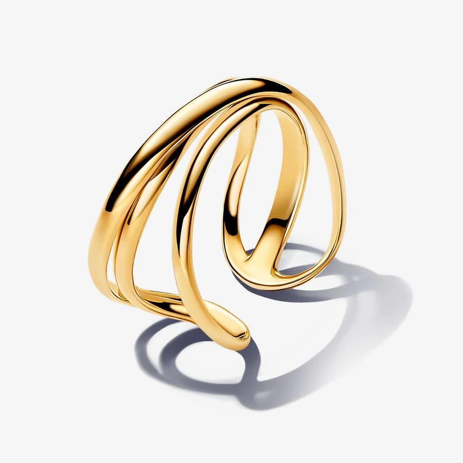 Anel Pandora Triple band 14k gold-plated - Ana Joalheiros