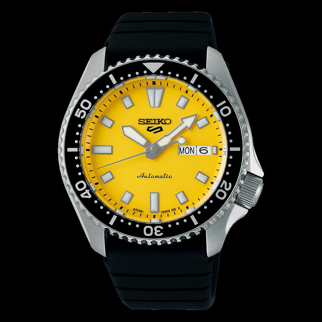 Relogio Seiko 5 Sports SKX 1998 Silicone Mst Amarelo - Ana Joalheiros