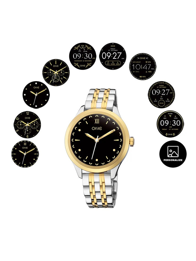 Box One Smartwatch Dazzle Round Bicolor Links