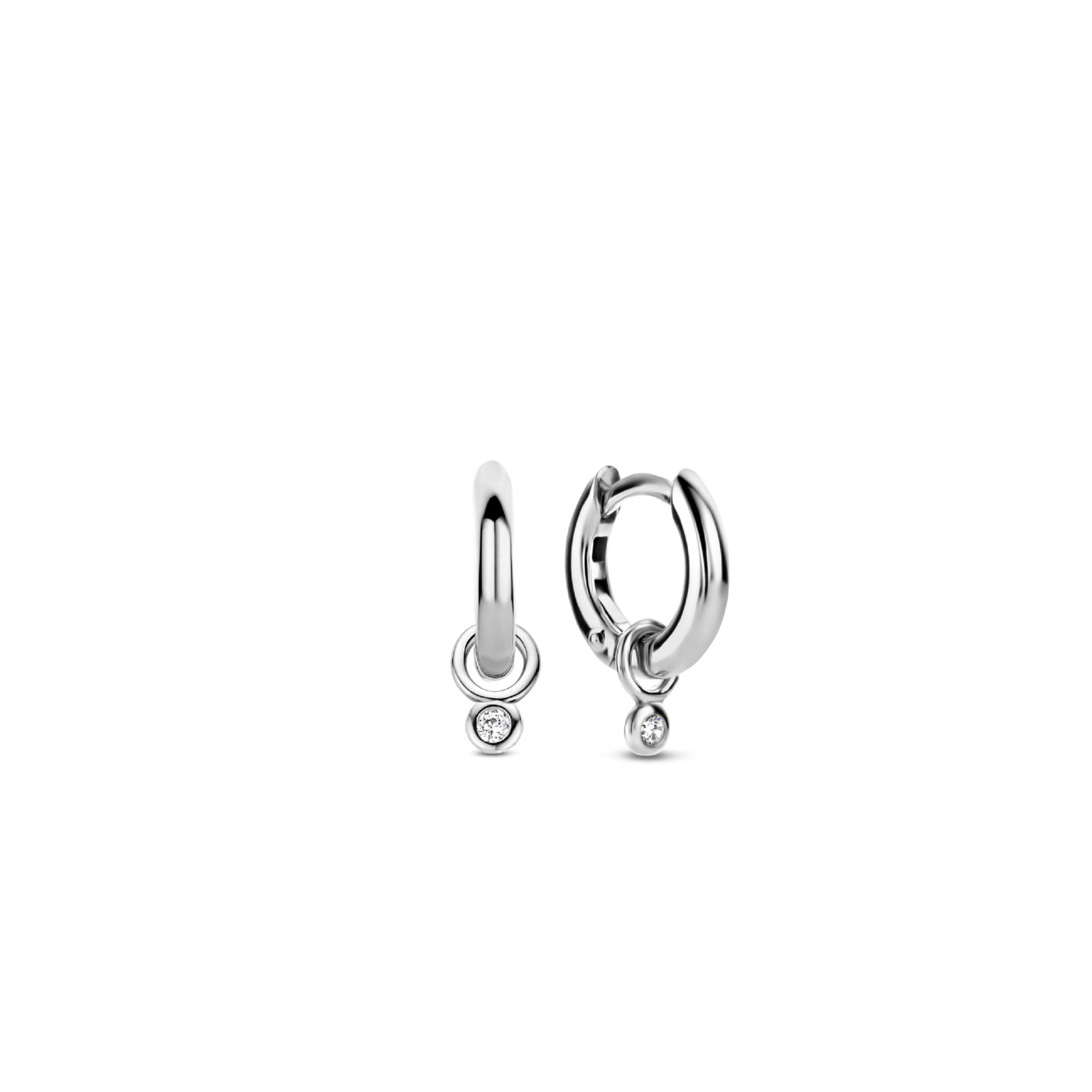 Brincos Tisento Zirconia Prateado