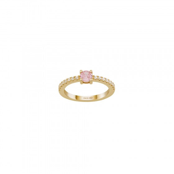 ANEL UNIKE PINK SOLITAIRE GOLD - Ana Joalheiros