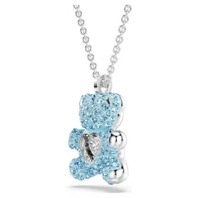 Colar Swarovski Urso, Azul, Lacado a ródio