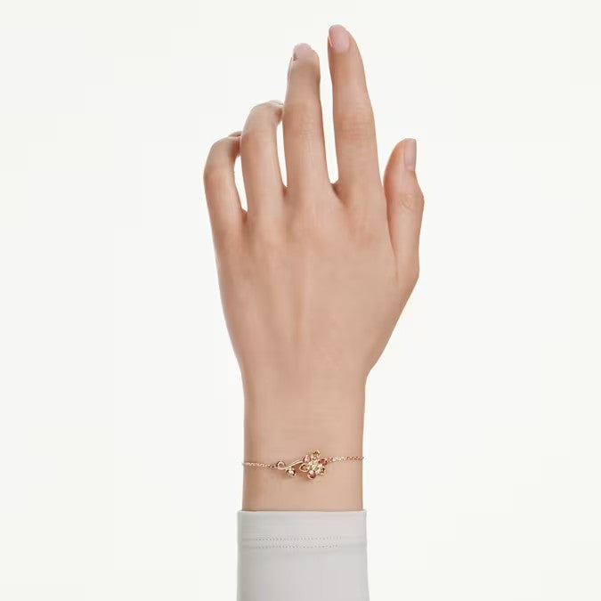 Pulseira Swarovski Idyllia Combinação de lapidações, Flor, Multicor, Lacado a dourado