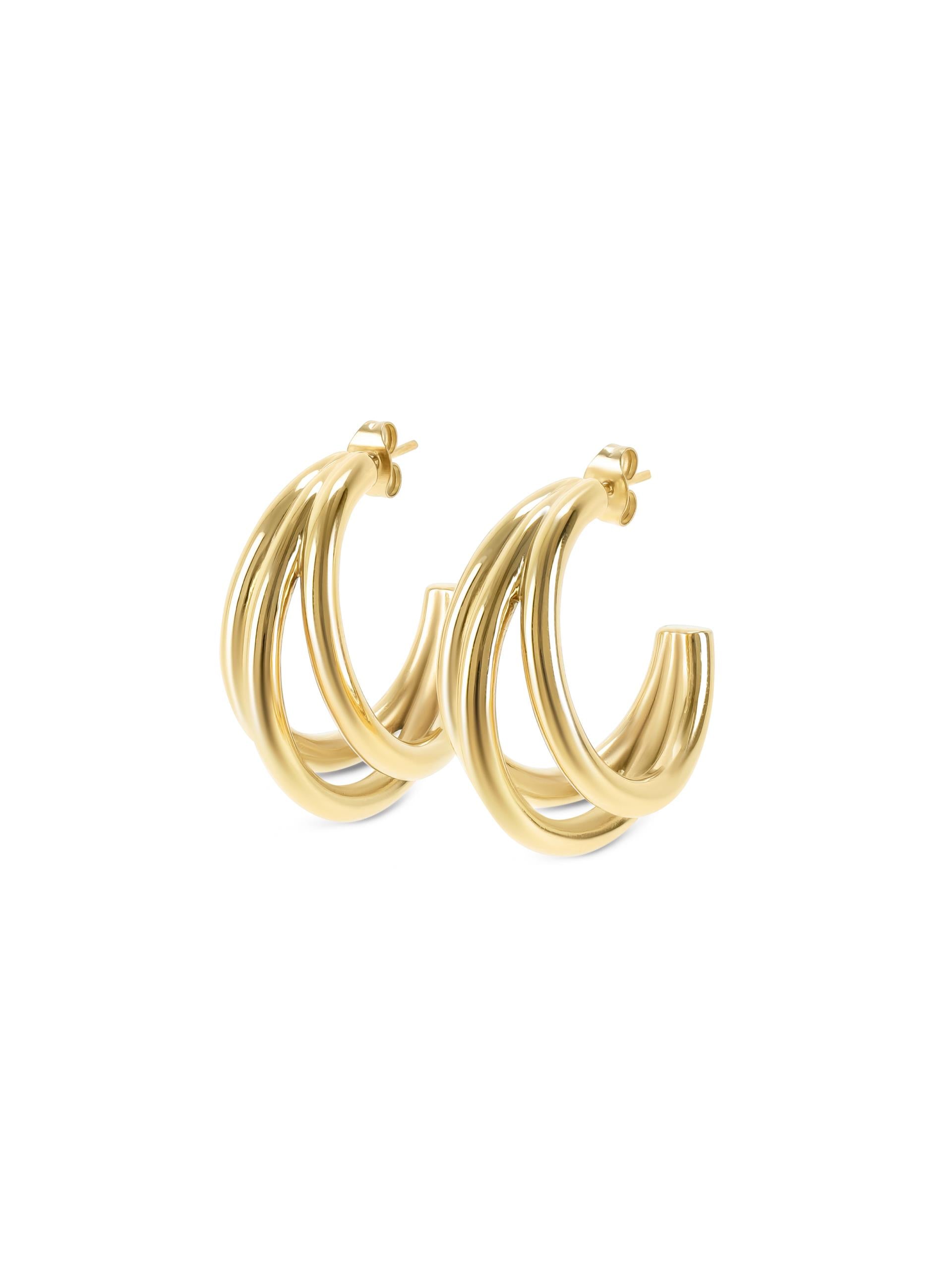 Brincos One Senhora Luminous Triple Gold - Ana Joalheiros