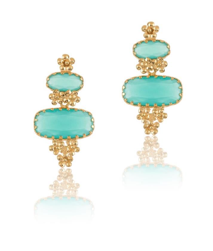 Brincos sarasousapinto Jane verde - Ana Joalheiros