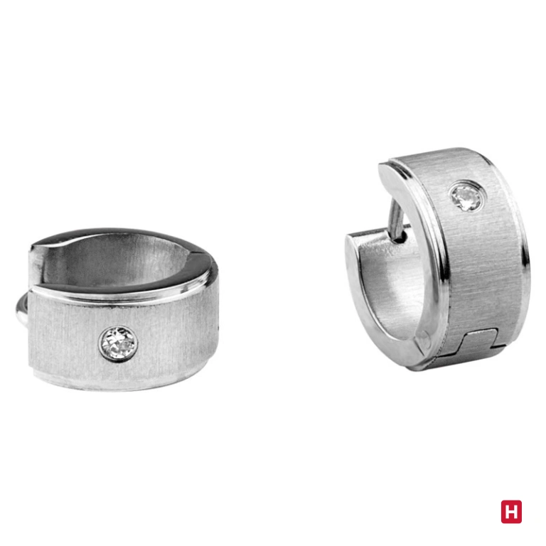 Brincos Hassu Aço - Ana Joalheiros