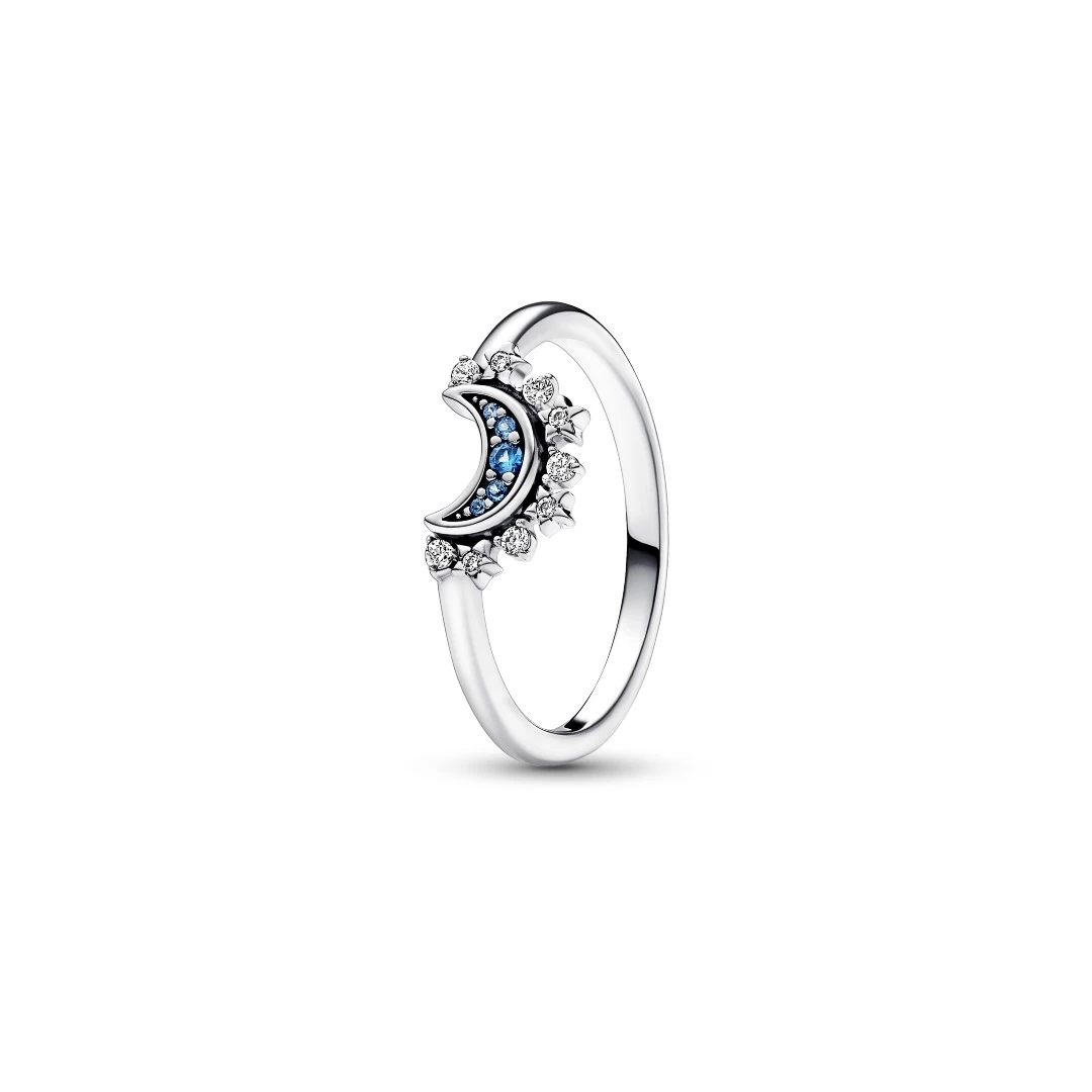 Anel Pandora Celestial Moon Sterling night Blue - Ana Joalheiros