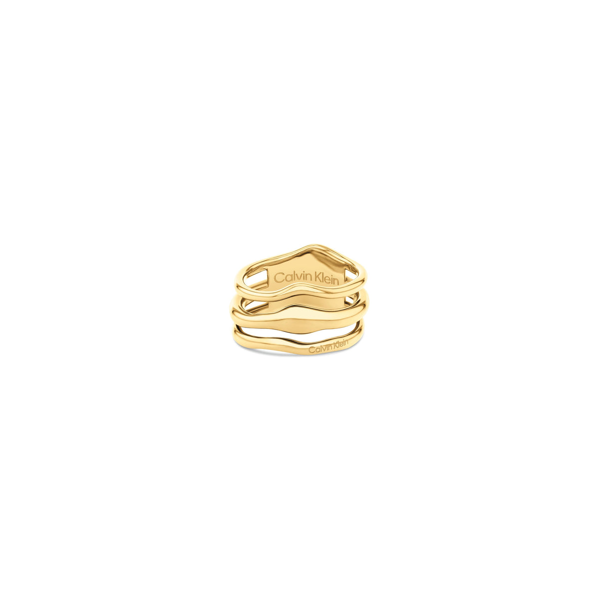Ana Joalheiros - Anéis Calvin Klein - Anel dourado Calvin Klein Wavy 35000723D