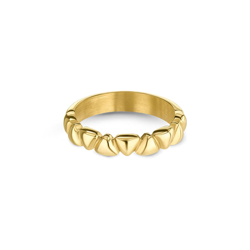 Ana Joalheiros - Anéis One - Anel dourado One London 54 Gold OJNYR54G-6 corações