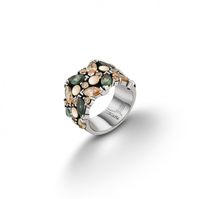 Ana Joalheiros - Anéis Prata - Anel Tashi Toscana IV Verde MT.AN.0108.0567 Lateral