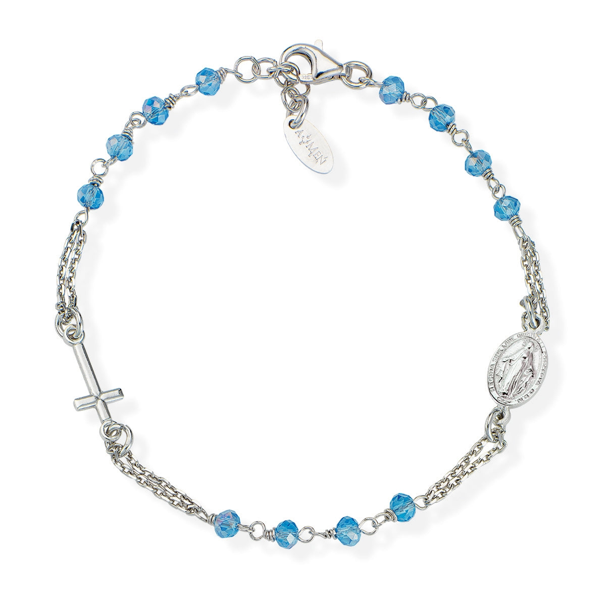 Pulseira Amen Cristais azul