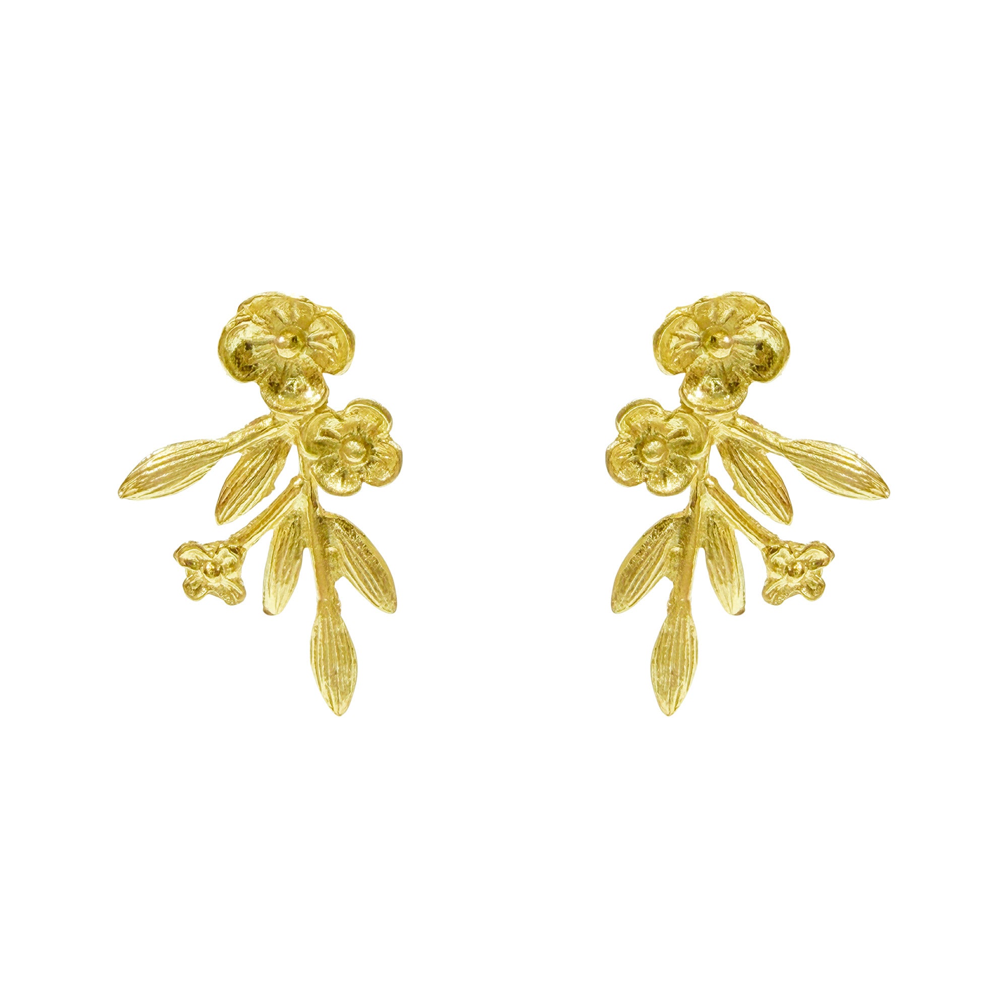 Ana Joalheiros - Brincos em Prata - Brincos Dourados Ana Joalheiros Miosótis BR14781-D1