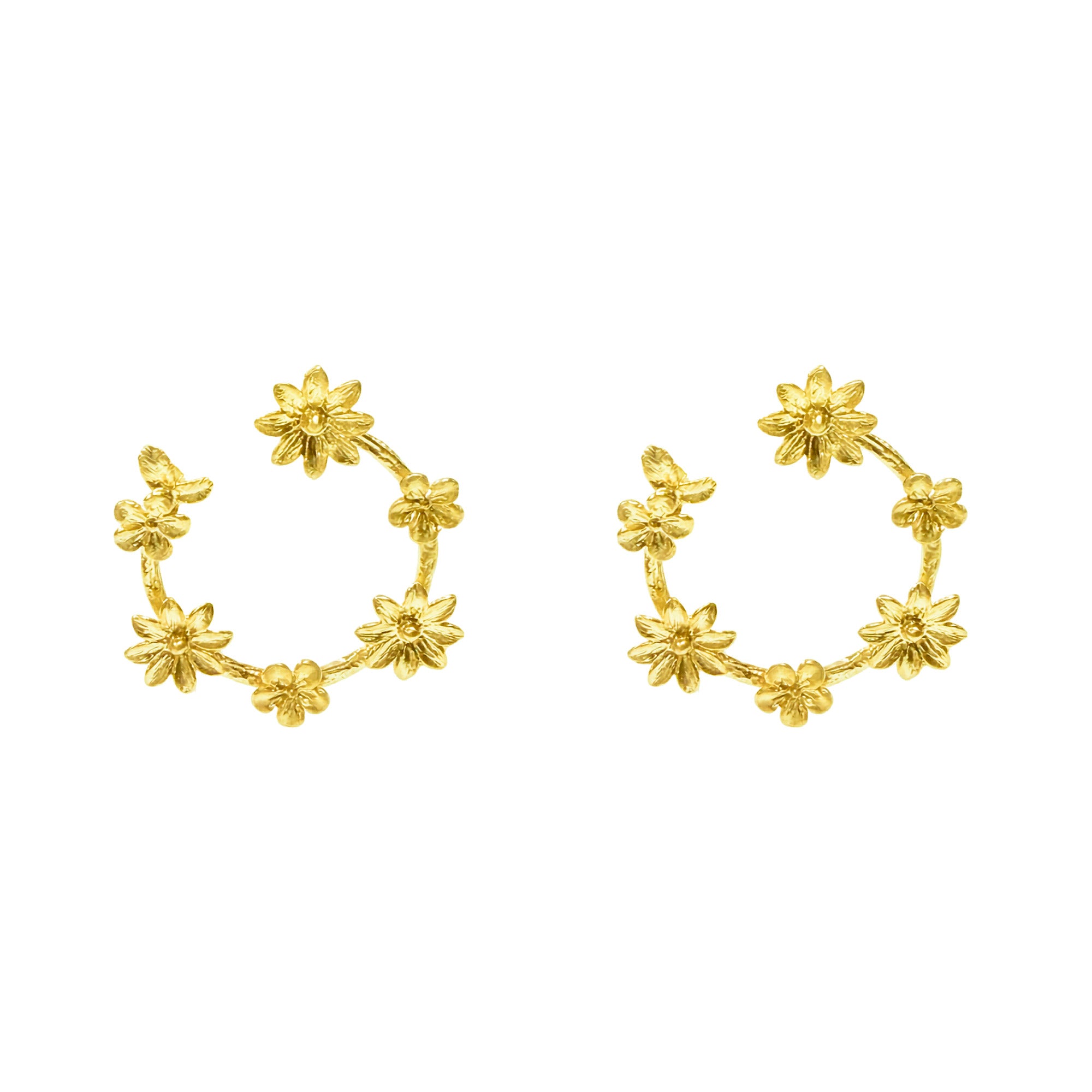 Ana Joalheiros - Brincos em Prata - Brincos Dourados Ana Joalheiros Miosótis BR12958-D1