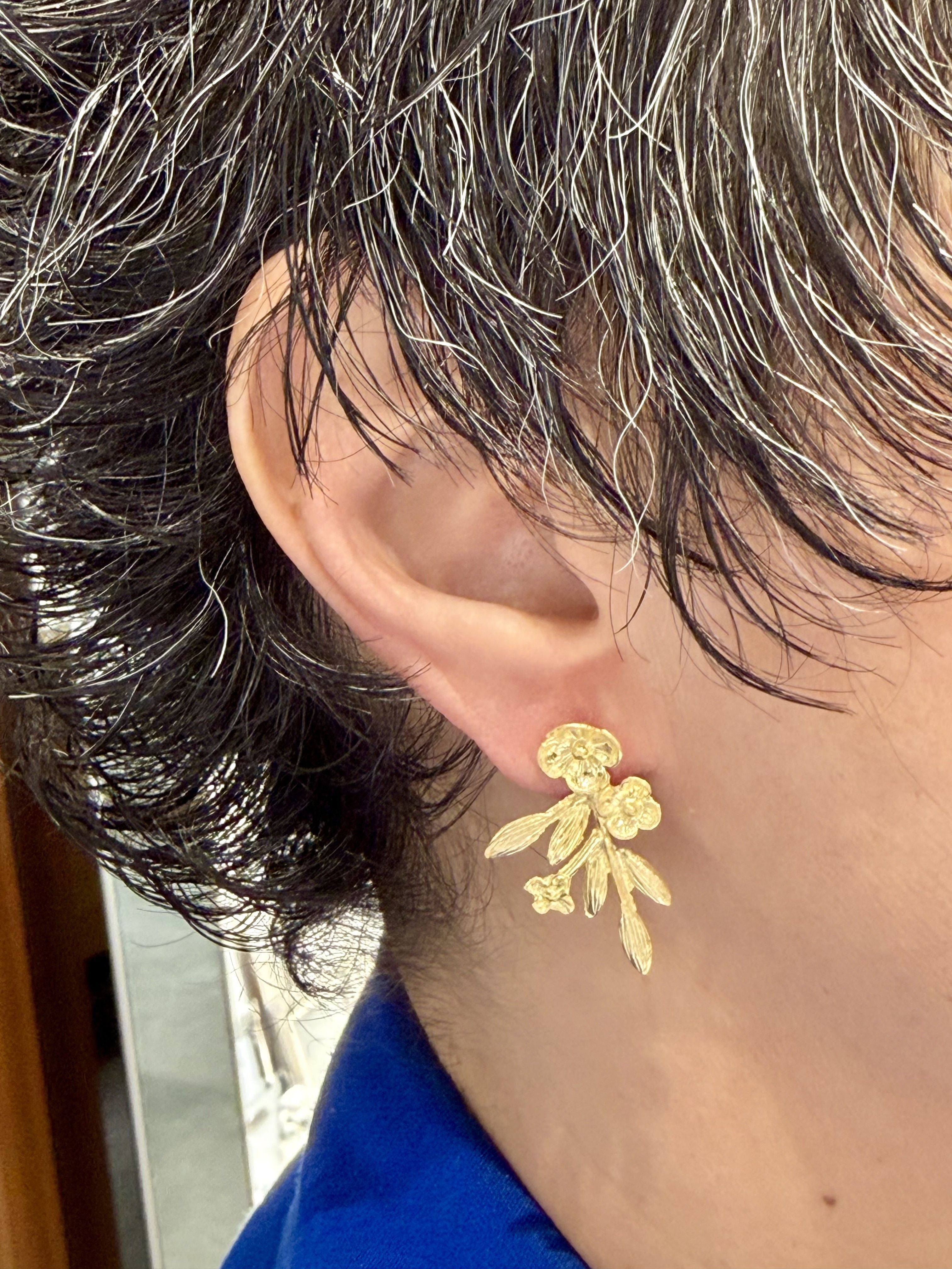 Ana Joalheiros - Brincos em Prata - Brincos Dourados Ana Joalheiros Miosótis BR14781-D1