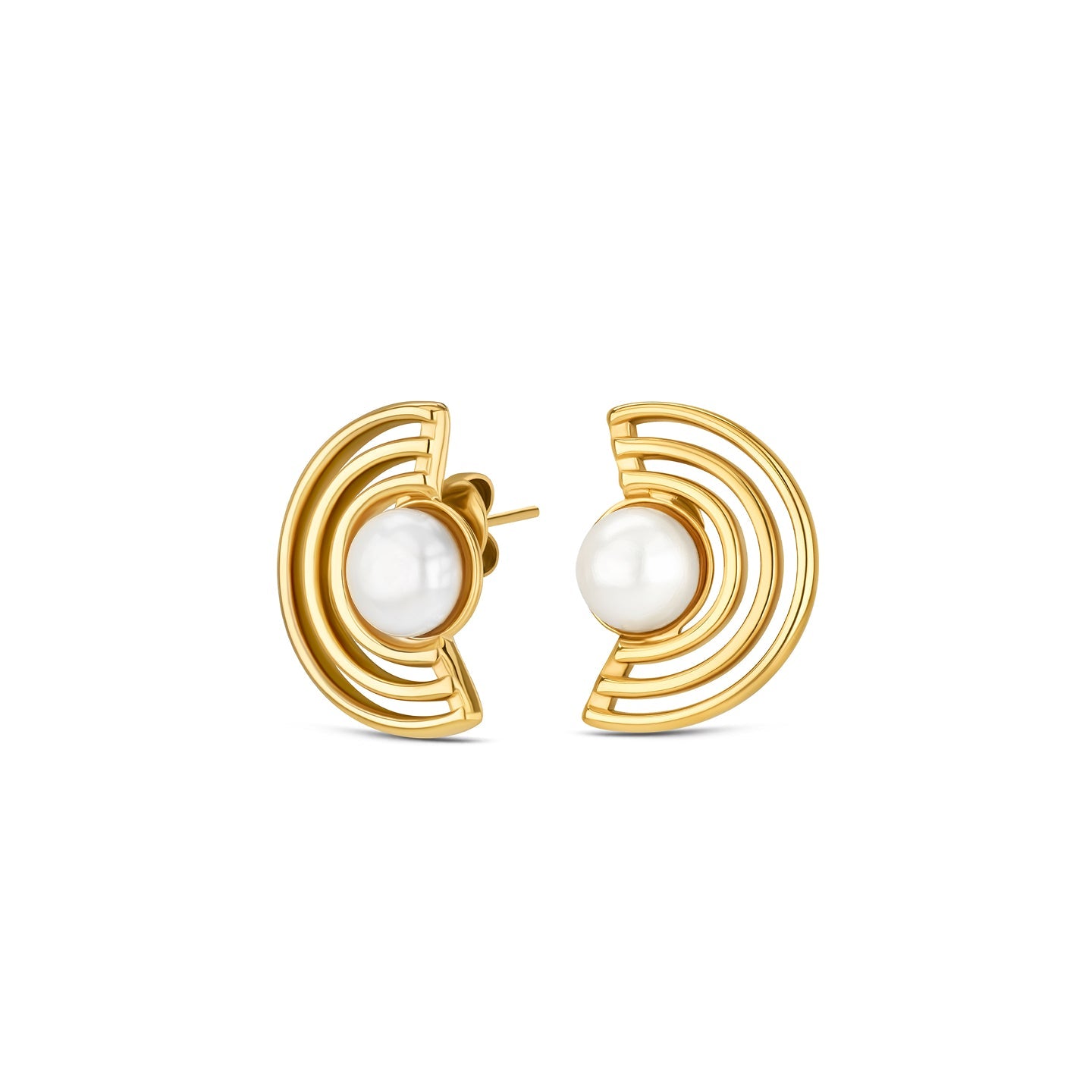 Ana Joalheiros - Brincos Grandes Dourados - Brincos One Arc Golden OJEEP59G