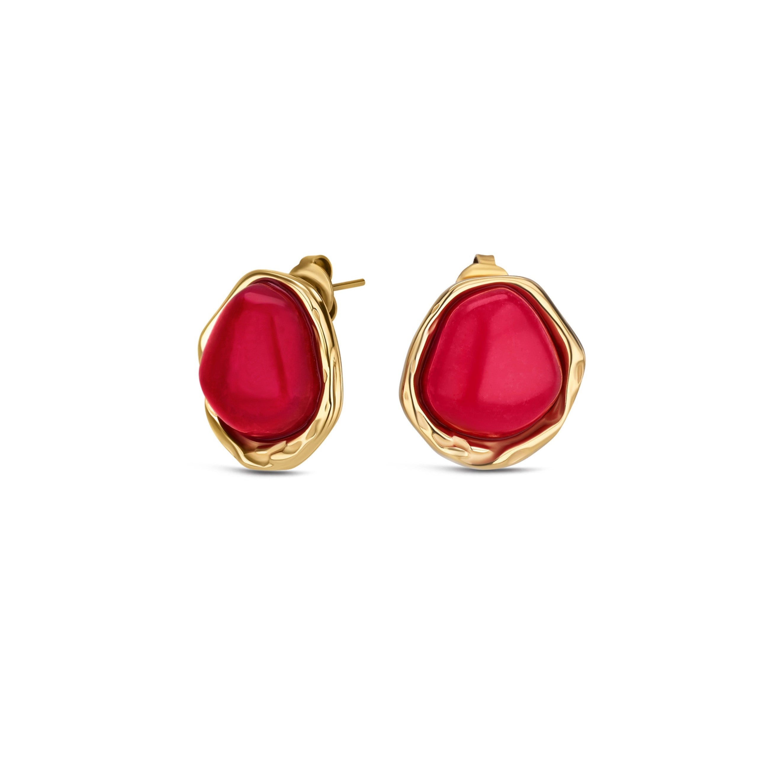 Ana Joalheiros - Brincos Dourados - Brincos OneRed Flame OJRDE02G Vermelho