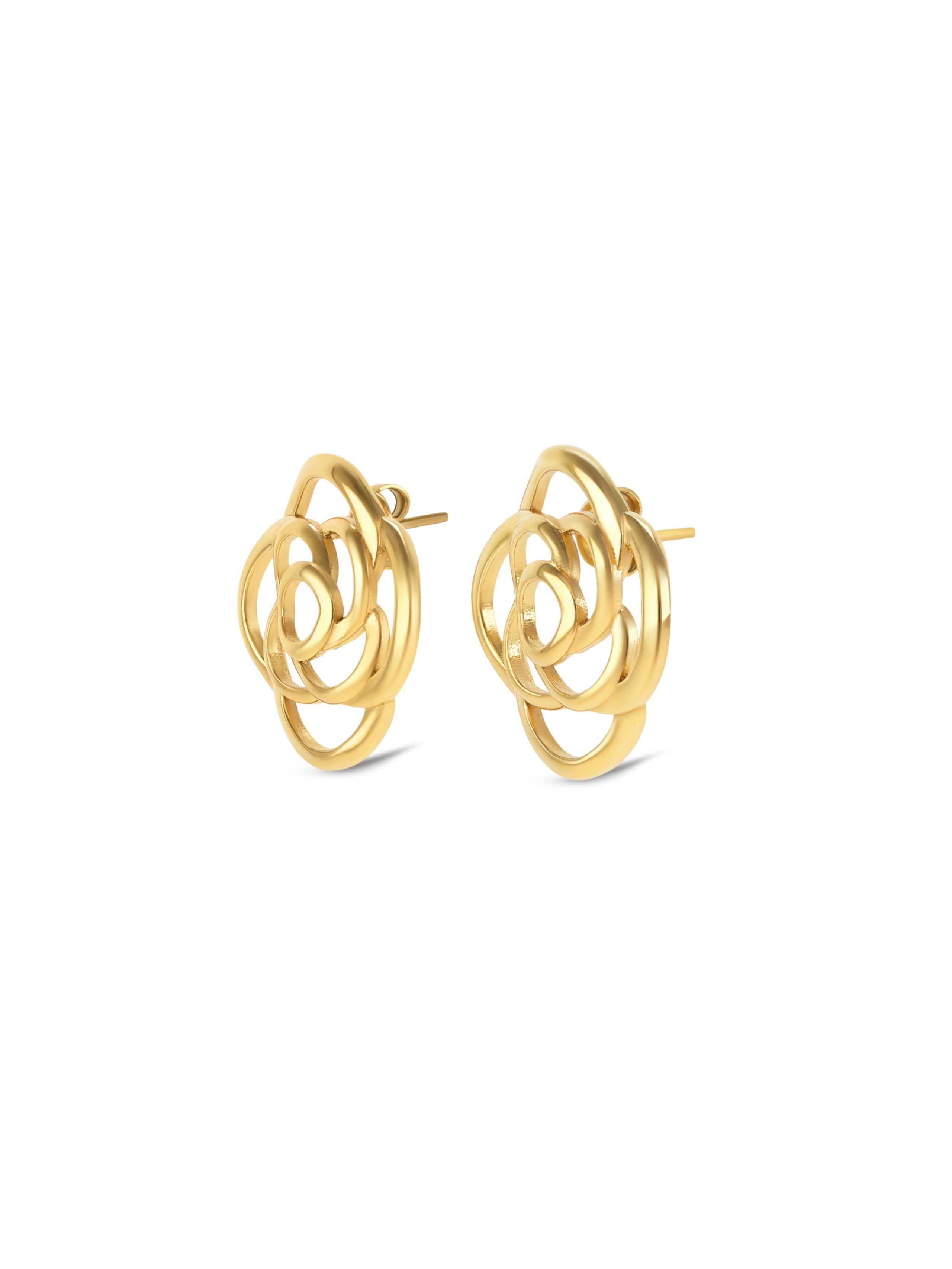 Ana Joalheiros - Brincos Dourados - Brincos One Rose Blossom Golden OJRE01D