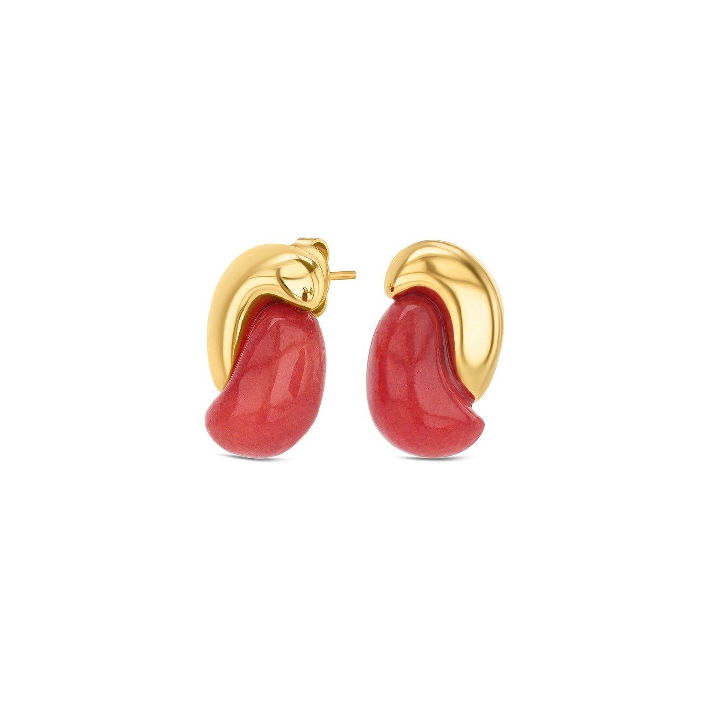 Ana Joalheiros - Brincos Dourados - Brincos One Salina Warm Red OJEEP54G SIMBOLO