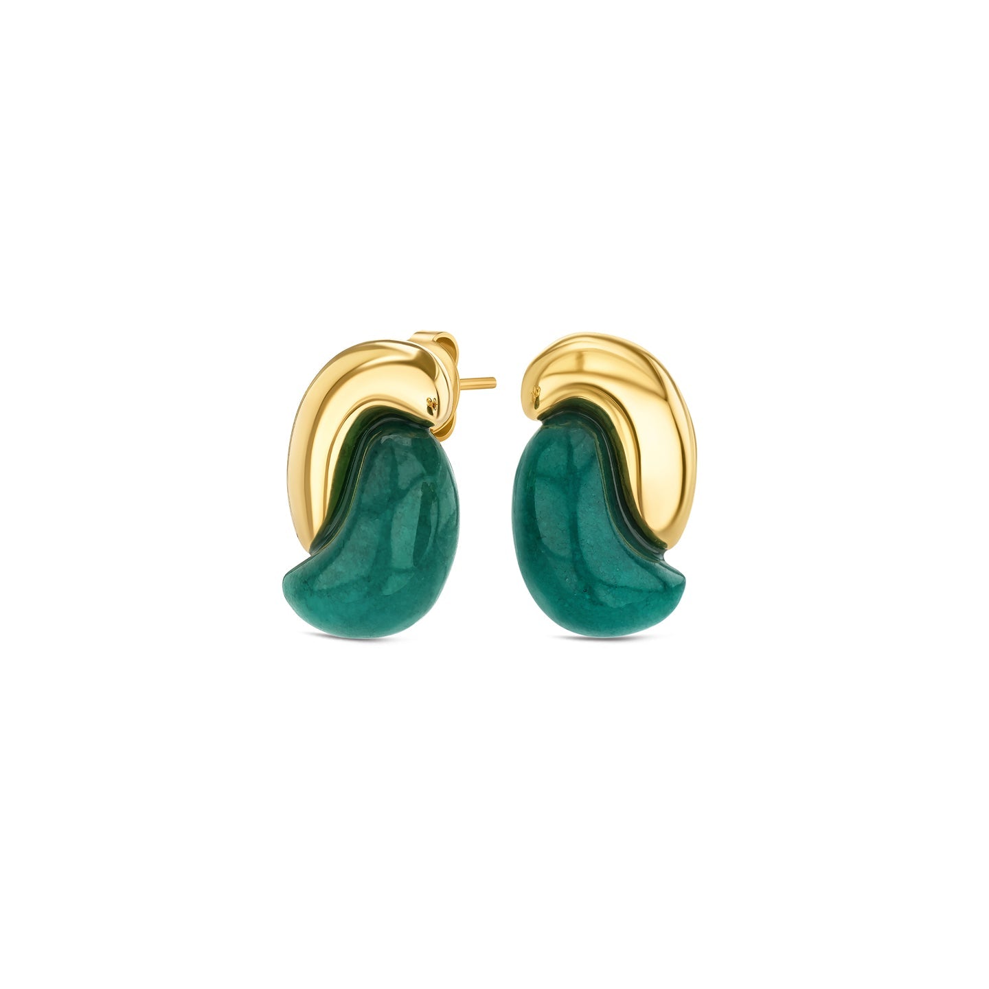 Ana Joalheiros - Brincos Dourados - Brincos One Senhora Salina Deep Green OJEEP55G