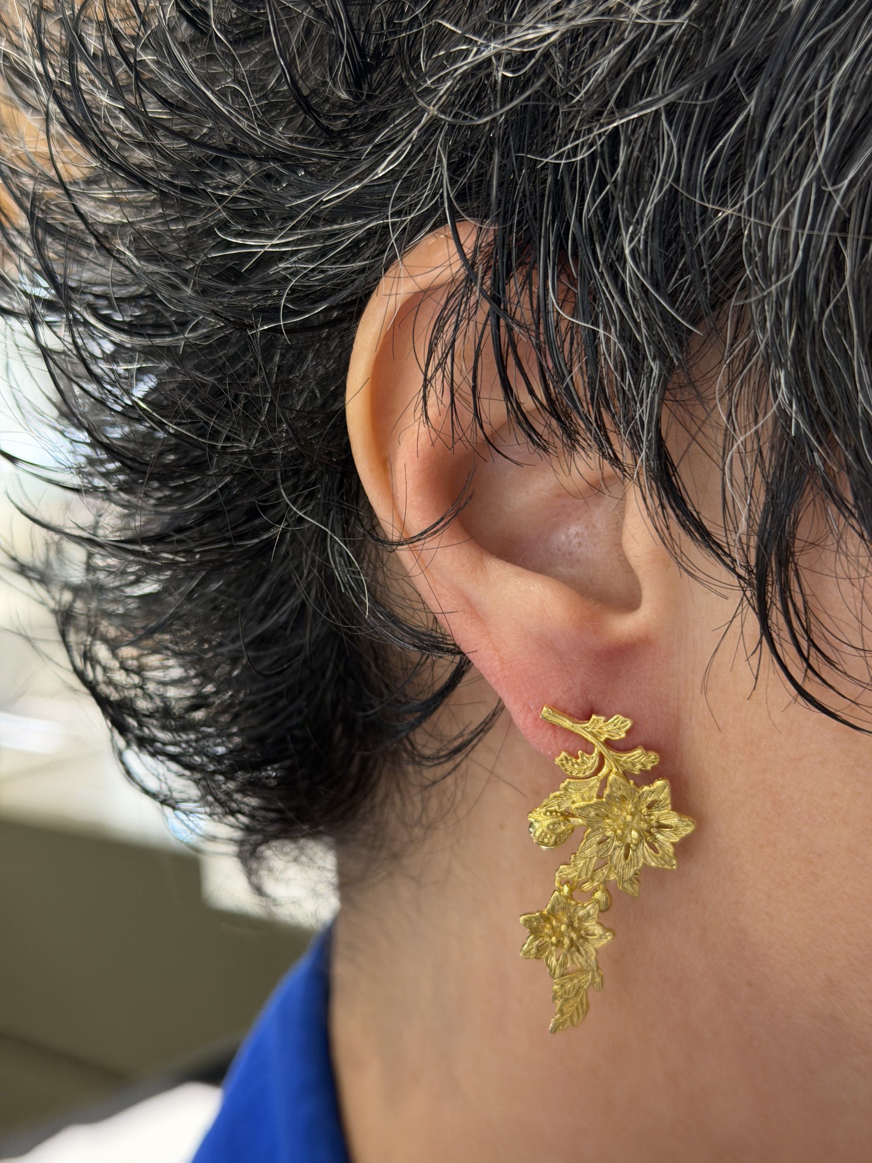 Ana Joalheiros - Brincos em Prata - Brincos Dourados Ana Joalheiros Imperial brincos na orelha BR14937-D