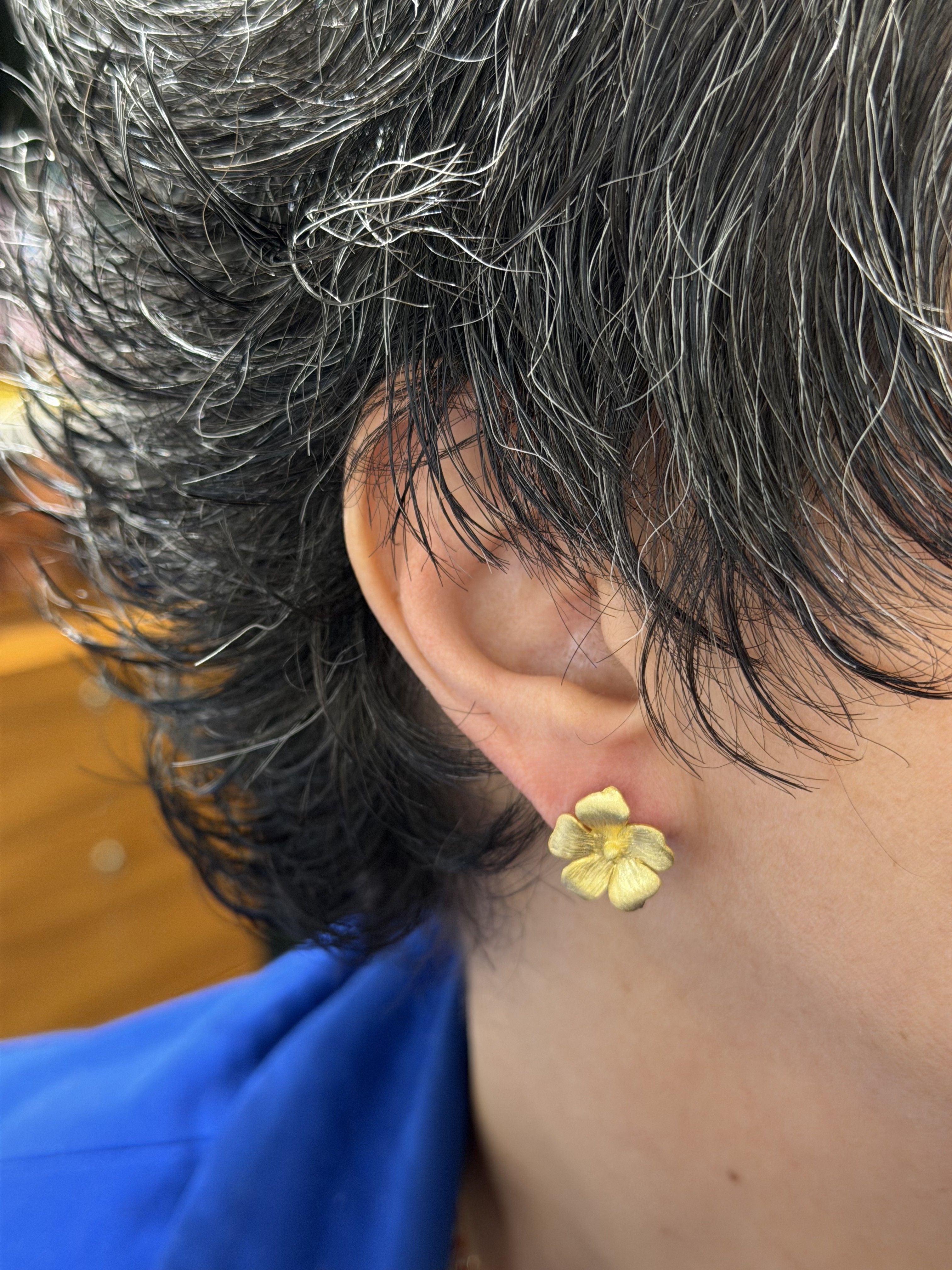 Ana Joalheiros - Brincos em Prata - Brincos Dourados Ana Joalheiros Primavera brincos na orelha BR11961-D