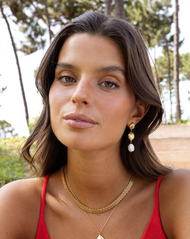 Ana Joalheiros - Brincos Dourados - Brincos One Aurelia Golden OJEEP32G brincos na orelha