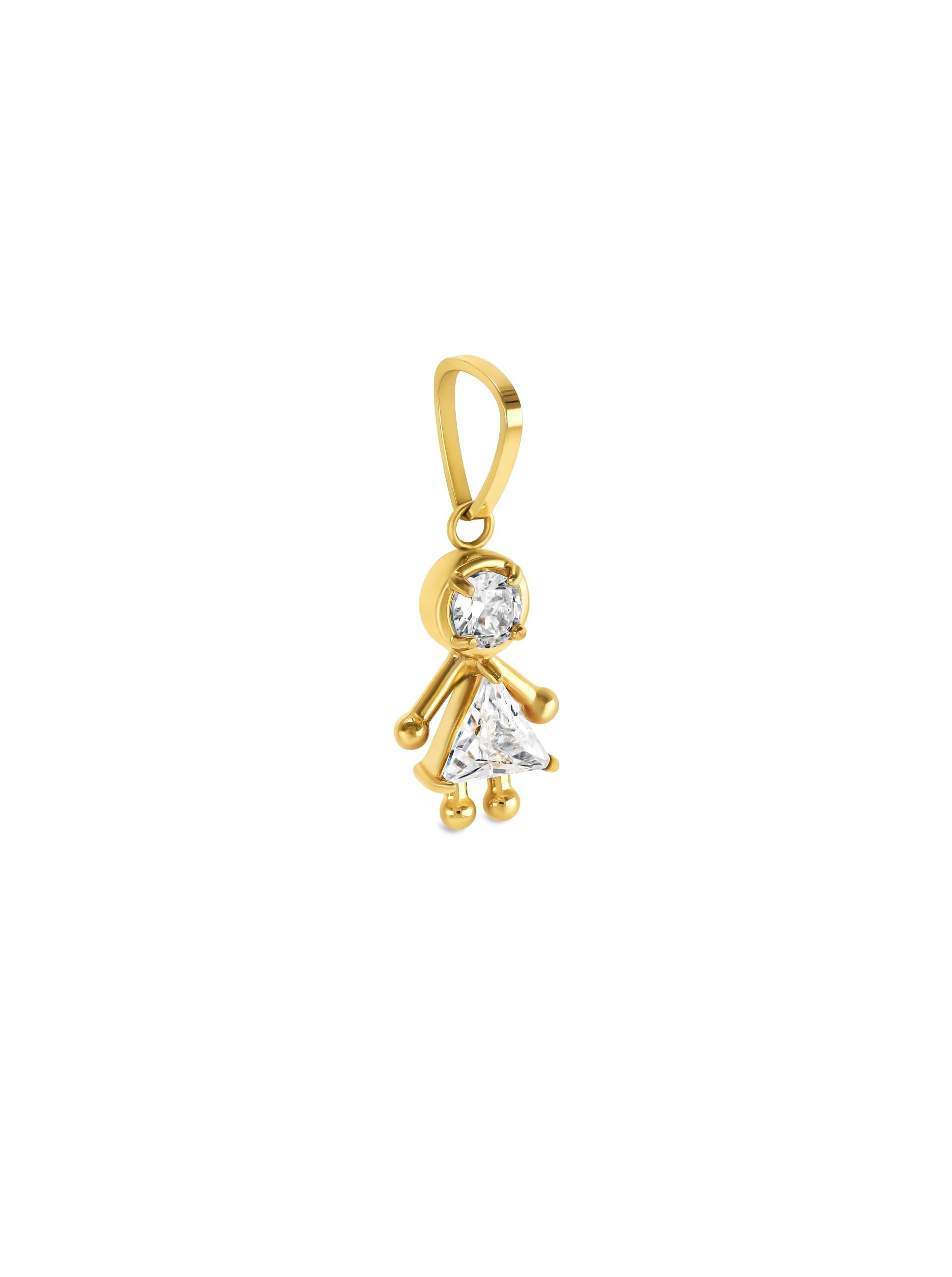 Ana Joalheiros - Peças One - Charm One Energy Girl Crystal Golden OJEBC724 Menina