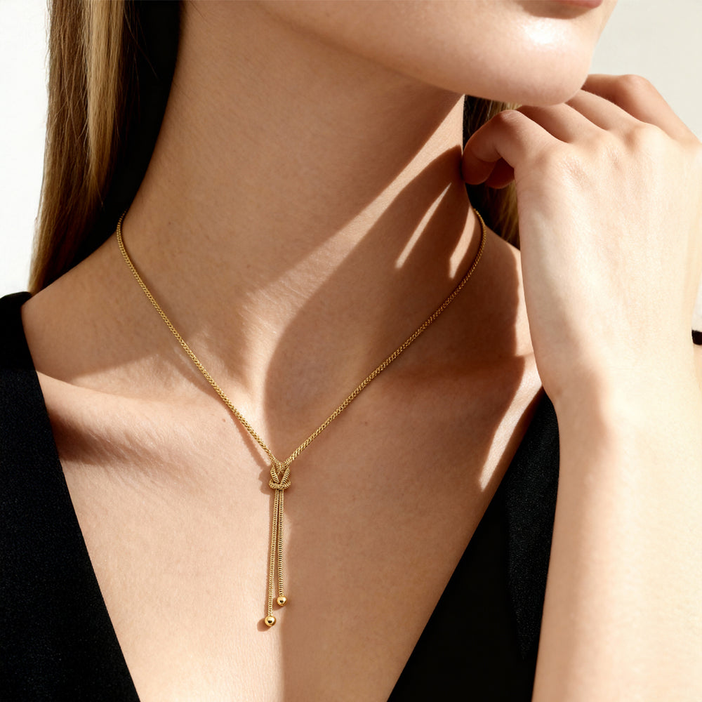 Colar Amen Knot CLNOAMGG Dourado Ana Joalheiros Detalhe