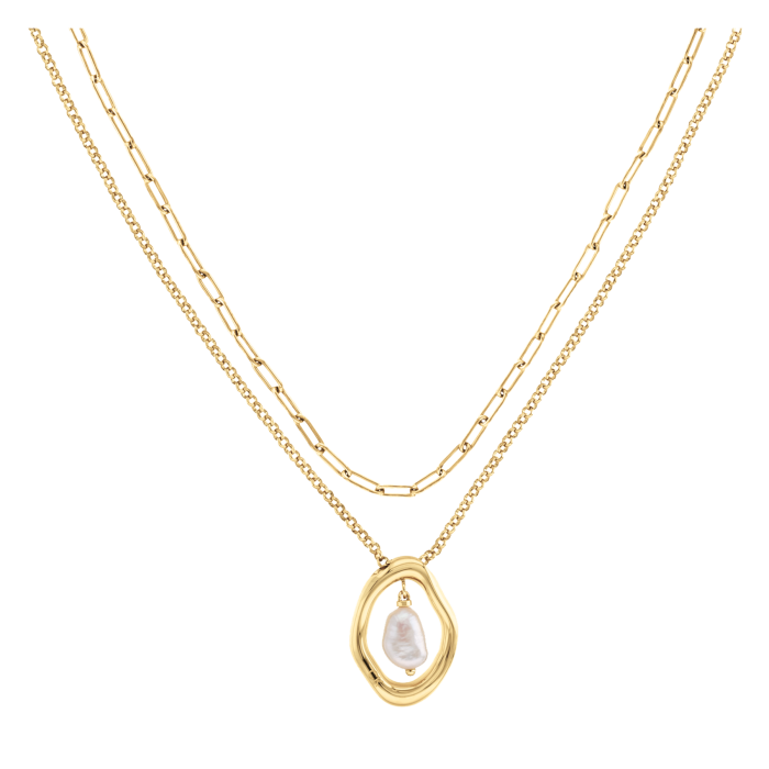 Ana Joalheiros - Colares Dourados - Colar Dourado Calvin Klein Edgy Pearls 35000559